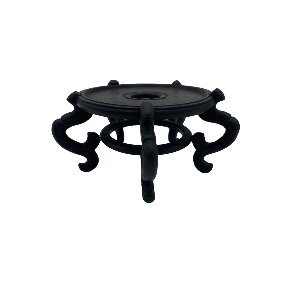 Vintage Asian Dark Wood 5 Leg Stand Pedestal Fits 4.5"D Vase Fish‎ Bowl Riser